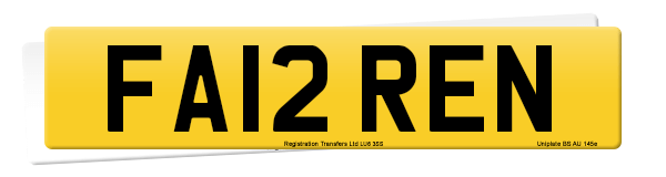 Registration number FA12 REN